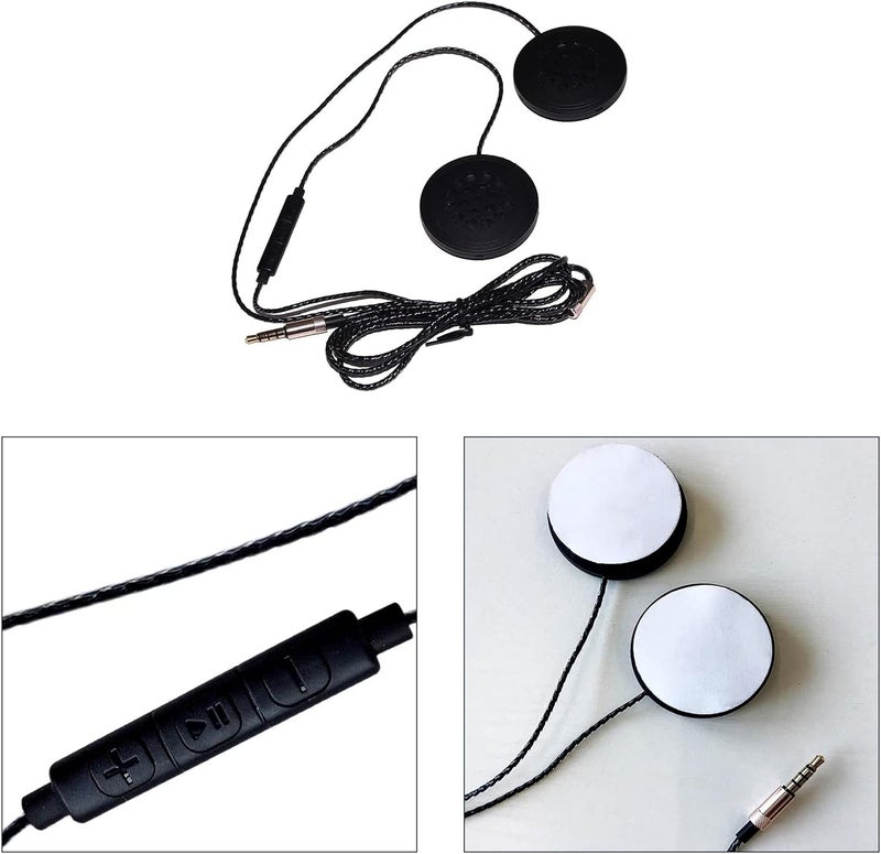 Flylin Motorcycle Helmet Headset, Universal Racing Helmet Speakers for Motorcycle Motorcycle Headphones Wired Helmet Sports Headset Helmet Earphone with 3.5mm Male Connector (3.5mm, Black) - Image 5